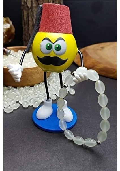 Karanlıkta Parlayan Yeşil Fosforlu Kedigözü Toz Kehribar Bileklik modelleri