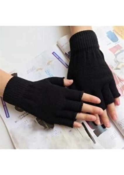 Parmaksız Eldiven Yün Eldiven Siyah Eldiven indirimleri