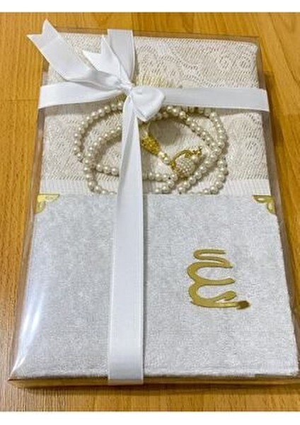 Hediyelik Bohçalık Tafta Saçaklı Krem Seccade Seti fiyatları