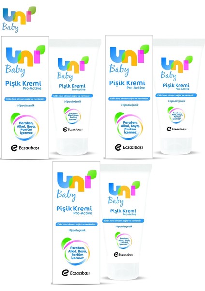 Bebek Bakım Pişik Önleyici Kremi 75ML Pro Active (3 Lü Set)