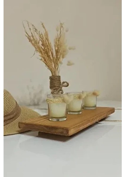 Doğal Ahşap Sunum Standı Tahtası - Ayaklı Stand