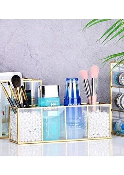 Cam Gold Dört Bölmeli Makyaj Fırçalık Organizer indirimleri