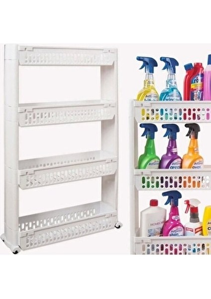 Çok Amaçlı Tekerlekli Raf Banyo Rafı Mutfak Rafı Ozk-57 fiyatları