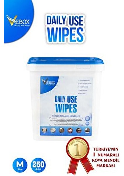 Daily Use Wipes Günlük Kulanım Kova Islak Mendil 250 Adet