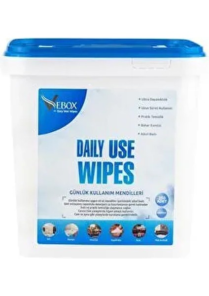 Daily Use Wipes Günlük Kulanım Kova Islak Mendil 250 Adet fiyatları