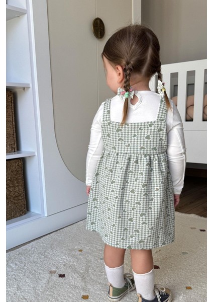 Kız Çocuk Uzun Kollu Elbise Kalp & Kazayağı Desenli 1.5-5 Yaş, Mint Yeşili modelleri