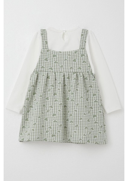 Kız Çocuk Uzun Kollu Elbise Kalp & Kazayağı Desenli 1.5-5 Yaş, Mint Yeşili indirimleri