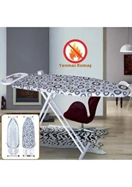 Kaliteli Ütü Masası Örtüsü Yanmaz Yapışmaz Sünger Taban 52X140CM