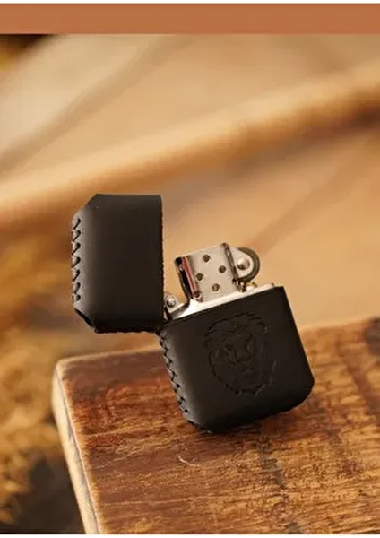 El Yapımı Deri Zippo Çakmak Premium Tasarım Hakiki Dana Deri ile Şık ve Kullanışlı