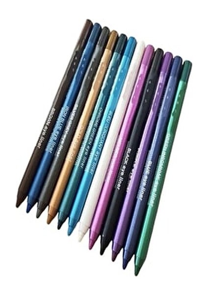 12 Renkli Neon Yağlı Göz Kalemi Seti modelleri