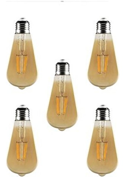 Rustik LED 5 Adet Ampul Sarı Armut 4 W fiyatları