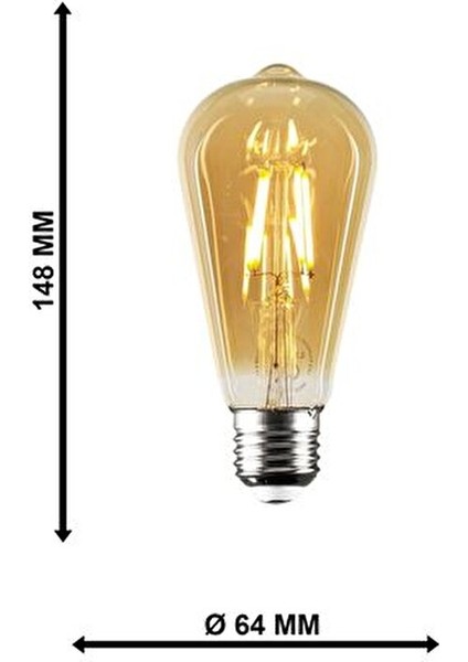 Rustik LED 5 Adet Ampul Sarı Armut 4 W modelleri