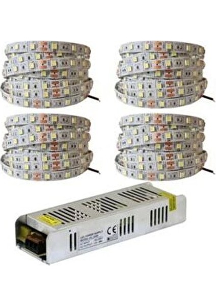 20 Metre 3 Cipli Günışığı Şerit LED ve 25 Amper Trafo (Metrede 60 Led)