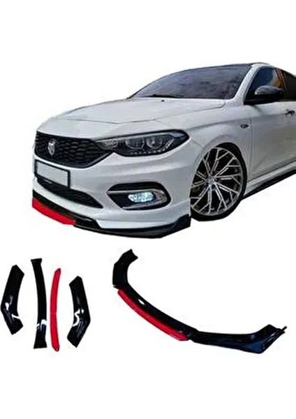 Fiat Egea Uyumlu 4 Parça Ön Lip Tampon Eki Karlık Model Lip Aerodinamik Görünüm