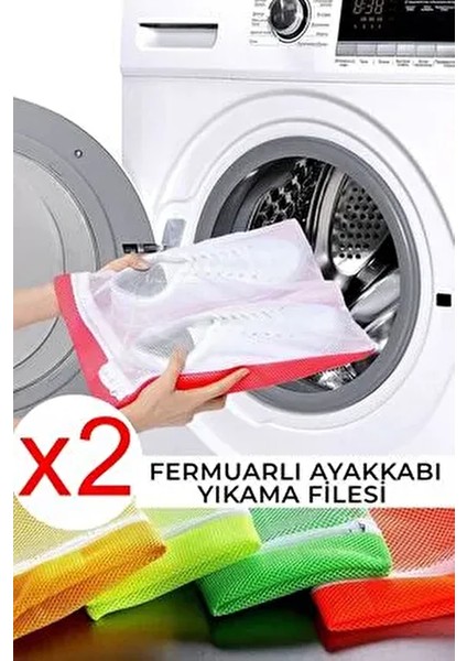 2 Adet Fermuarlı Ayakkabı Yıkama Filesi 40X37 Cm.