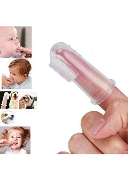 Bebek ve Kedi Köpek Için Silikon Parmak Diş Kaşıyıcı Dil Temizleyici Diş Fırçası fırsatları