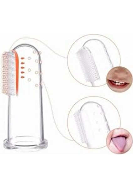 Bebek ve Kedi Köpek Için Silikon Parmak Diş Kaşıyıcı Dil Temizleyici Diş Fırçası indirimleri