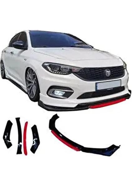 Fiat Egea Uyumlu 4 Parça Ön Lip Tampon Eki Karlık Model Lip Aerodinamik Görünüm fiyatları