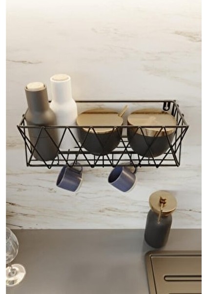 Metal Mutfak Rafı Siyah Bardaklık Mutfak Düzenleyici modelleri