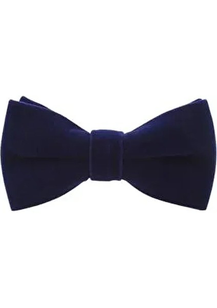 Lacivert Kadife Papyon Dokuma Desenli Şıklık Vurgusu ile Özel Günler İçin