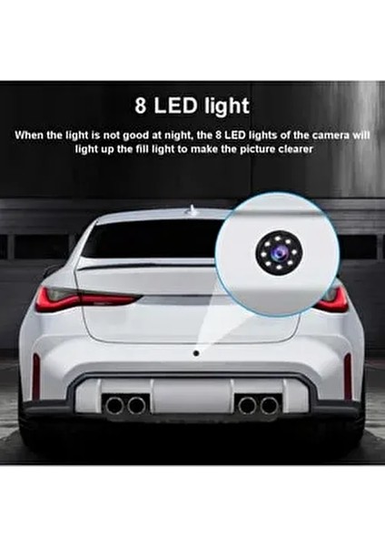 Araba Geri Görüş Kamerası 8 Adet Kızılötesi Ledli Gece Görüşlü Mesafe Çizgili Uyumlu Park Kamera fırsatları
