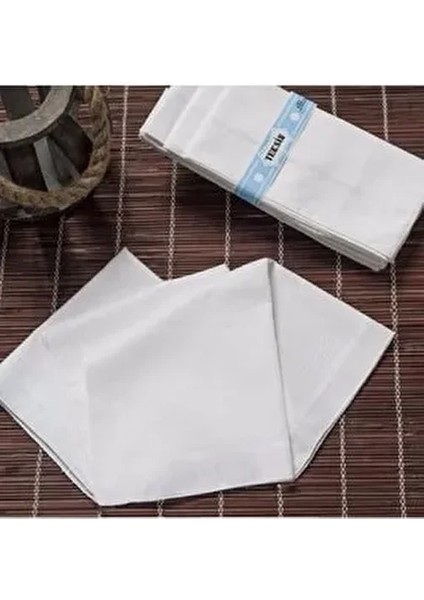 36X36 Cm. Bir Düzine 12 Adet Mendil Tm Beyaz