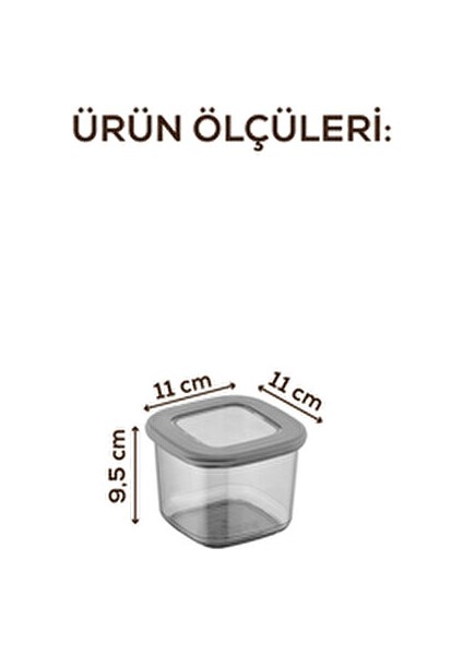 Etiketli Kaşıklı Foly Kare Erzak Saklama Kabı Seti 18LI 0,55 Küçük Boy Antrasit fırsatları