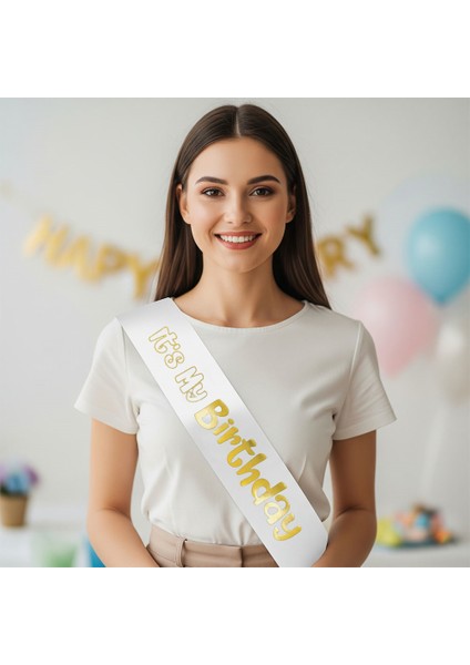 Kuşak Its My Birthday Baskılı Vara baskılı kağıt