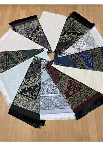 Desenli Saçaklı Hediyelik Bohçalık 12 Adet Tafta Seccade Seti modelleri