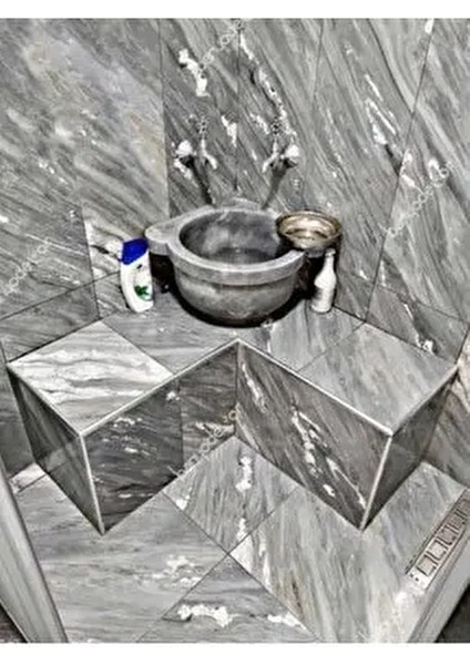 Gri Düz Köşe Mermer Kurna 45x45x25 cm Doğal Taş Malzeme ile Şık ve Dayanıklı fiyatları