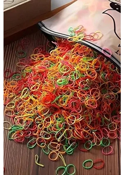 1000 Adet Renkli Saç Örgü Lastiği