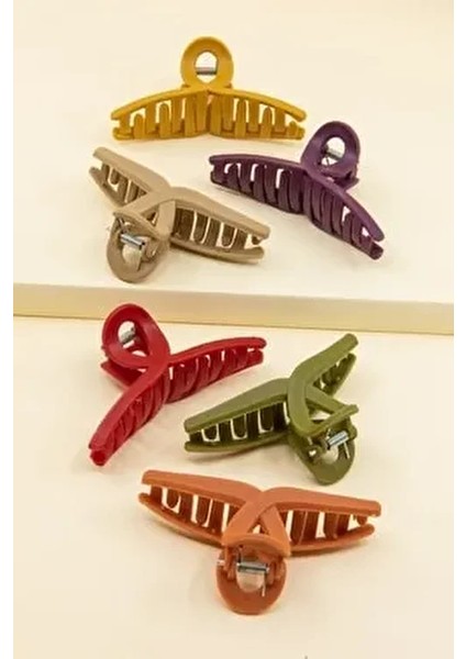 Kadın 6'lı Renkli Fiyonk Mandal Toka Seti