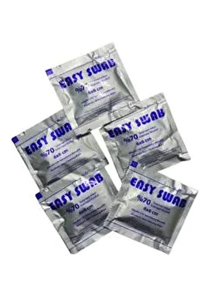 Easy Alkollü Mendil %70 Ipa, 8X11CM Cilt Temizleme Mendili Swap, Paket 6X6CM, 100 Adet fiyatları