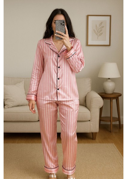 Vip Secret Kadın Ipeksi Saten Pijama Takımı