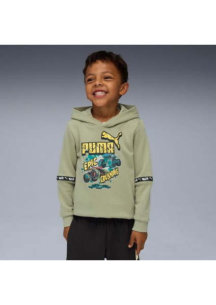 Hot Wheels Çocuk Haki Kapüşonlu Sweatshirt