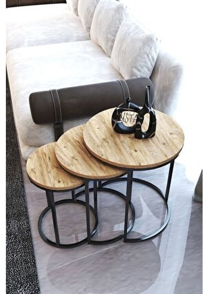 Usta Siyah Metal C Zigon Antik Çam Ahşap Zigon Sehpa fiyatları