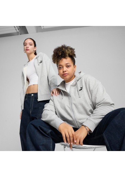 Essentials Comfort Kadın Gri Kapüşonlu Ceket