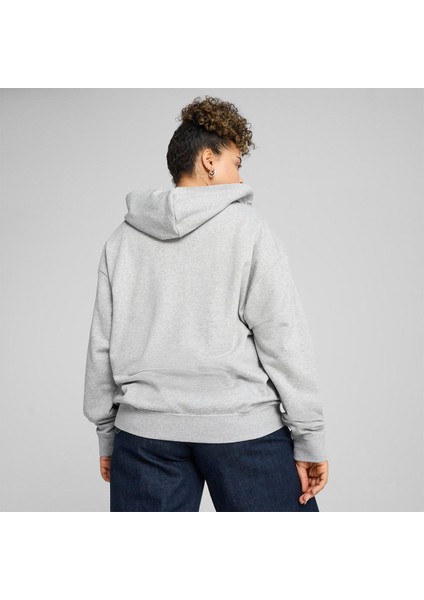 Essentials Comfort Kadın Gri Kapüşonlu Ceket modelleri