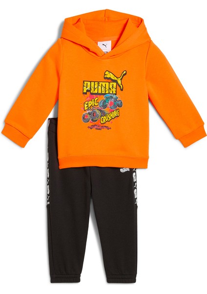 Hot Wheels Bebek Siyah Kapüşonlu Eşofman Takımı