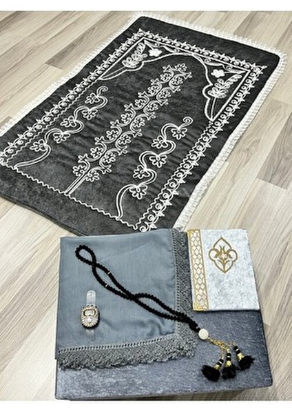 6 Parça Kadife Seccade Takımı Çeyizlik Bohça Sandıklı Gelin Damat Seti