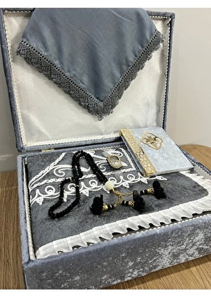 6 Parça Kadife Seccade Takımı Çeyizlik Bohça Sandıklı Gelin Damat Seti