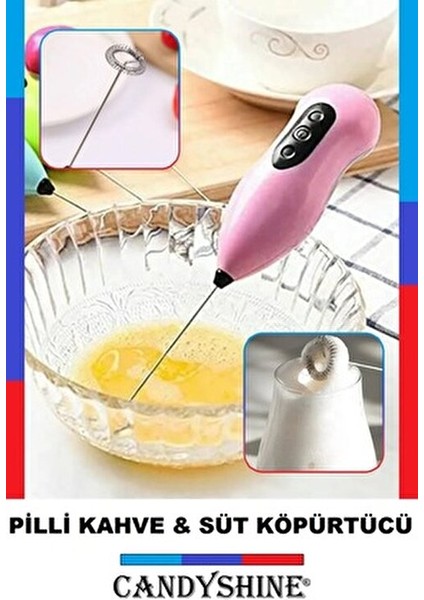 Mini Karıştırıcı Süt Köpürtücü El Mikseri Pilli Çırpıcı Blender