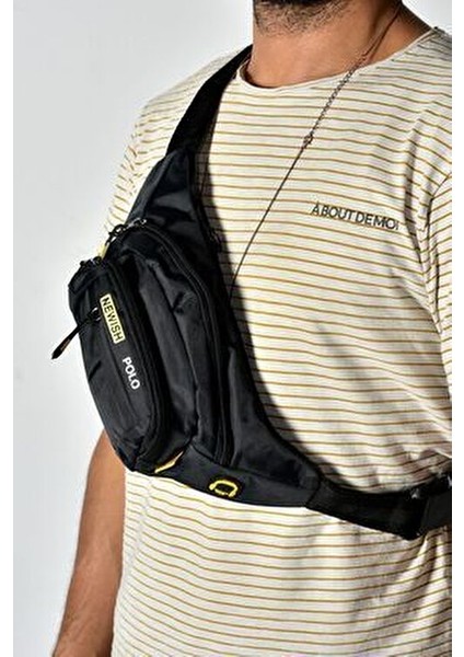 Siyah Kumaş USB Kulaklık Çıkışlı Crossbody Çapraz Göğüs Omuz ve Bel Çantası fırsatları