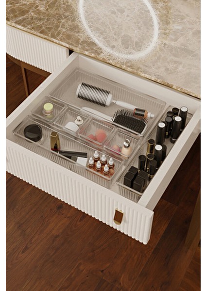 7'li Modüler Çekmece Içi Düzenleyici, Banyo Makyaj ve Takı Düzenleyici - Ofis Masaüstü Organizer fiyatları