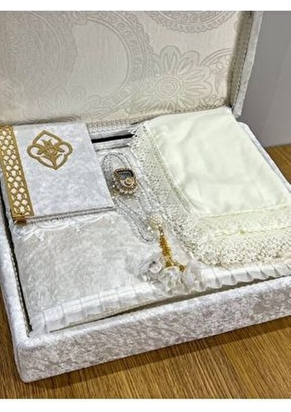 6 Parça Kadife Seccade Takımı Çeyizlik Bohça Sandıklı Gelin Damat Seti