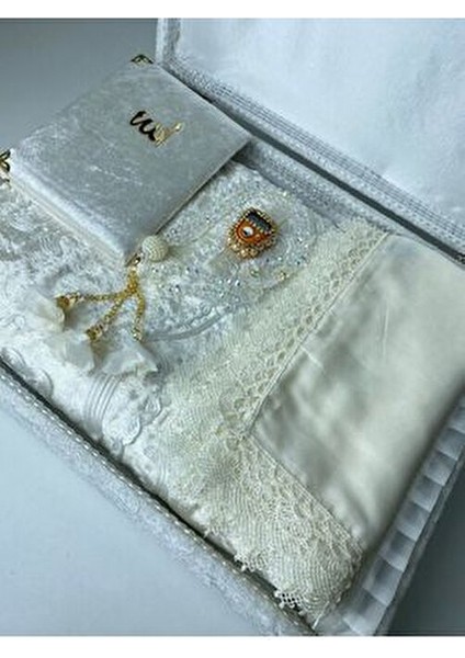 6 Parça Kadife Seccade Takımı Çeyizlik Bohça Sandıklı Gelin Damat Seti