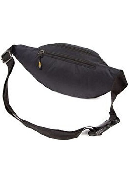 Siyah Kumaş USB Kulaklık Çıkışlı Crossbody Çapraz Göğüs Omuz ve Bel Çantası