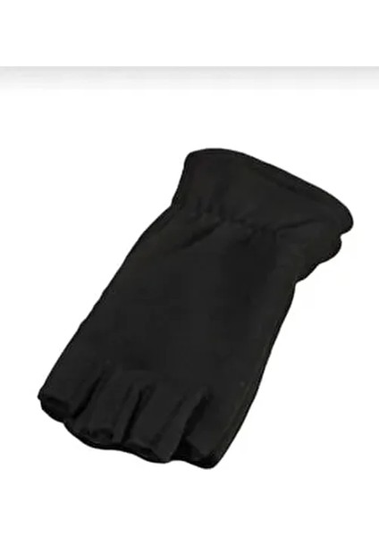 Unisex Siyah Parmaksız Kışlık Termal Polar Eldiven Kesik modelleri
