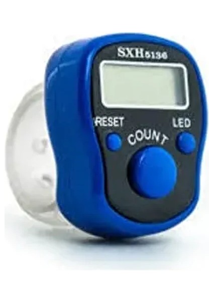 Sesli Işıklı Zikirmatik Dijital Yüzük Tesbih Her 100 De Alarm Mavi