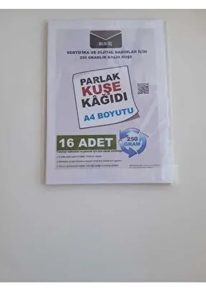 Yüksek Kaliteli A4 Boyutunda 250 Gram Sertifika ve Fotoğraf Kağıdı 16 Adet